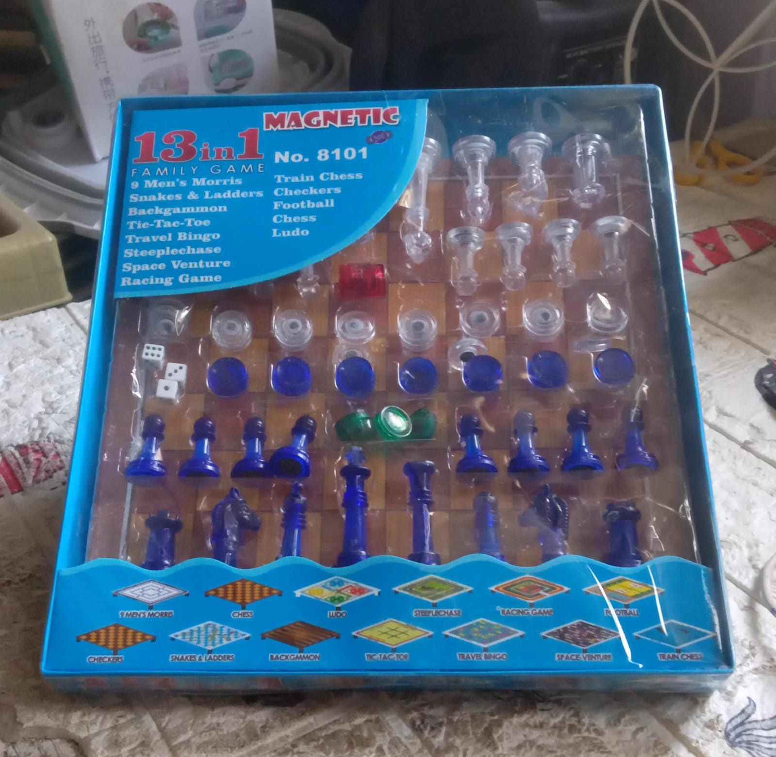 13 in 1 Family Board Game Chess, Snakes & Ladders, Ludo, Tic-Tac-Toe, Checkers, Travel Bingo, Football, Space Venture, Steeplechase Set for Kids Your Brand