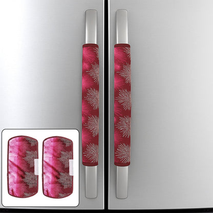 Fridge Cover Handle Cover Polyester High Material Cover For All Fridge Handle Use ( Set Of 2 Pcs ) Multi Design Your Brand