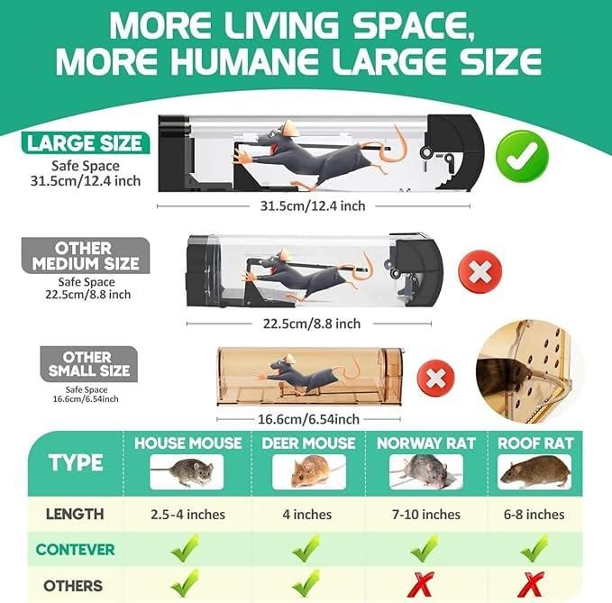 Smart Self-locking Mousetrap Safe Firm Transparent Household 8feb97-4