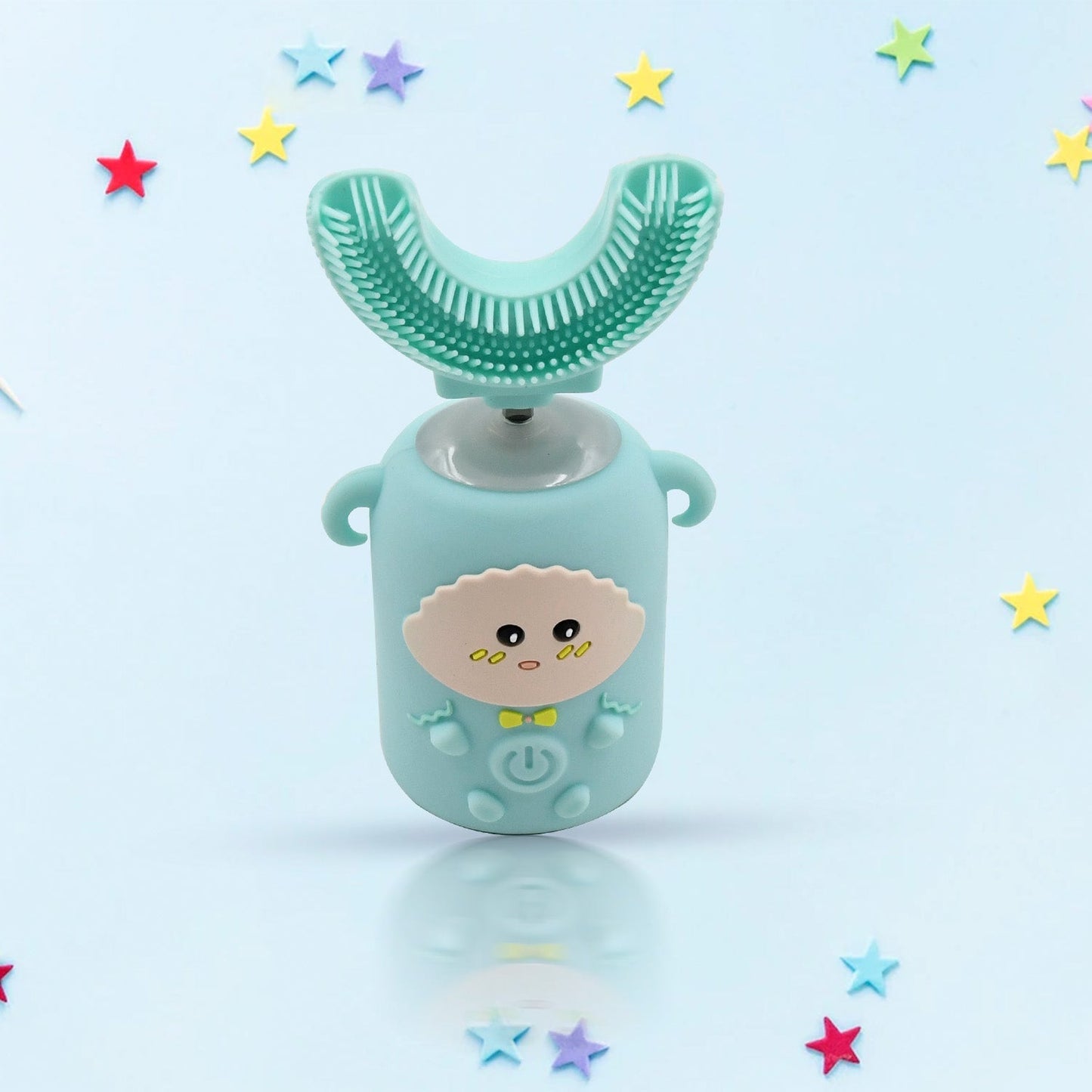 Electric Toothbrush With Light & Music, Kids U-Shaped 360Â° USB Rechargeable Plastic Automatic Toothbrush Portable Adjustable Cleaning Whitening Toothbrush with USB Charging Function Plastic + ABS for Kids Your Brand