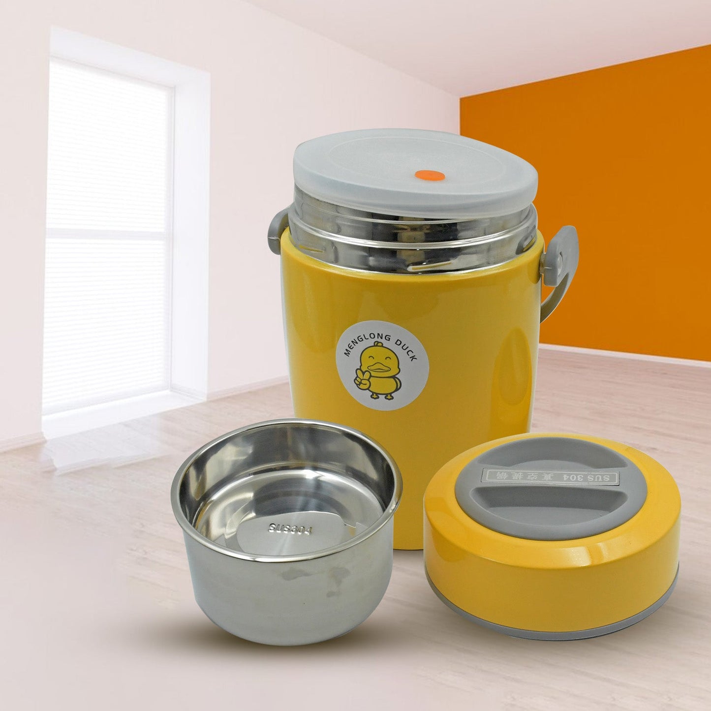 HEAVY LEAK-PROOF STAINLESS STEEL LUNCH BOX/ TIFFIN BOX, 2 COMPARTMENT, FOOD BOX FOR THERMAL CONTAINER FOR FOOD STAINLESS STEEL FOR STUDENT FOR WORK FOR TRAVEL (2 LTR.) Your Brand