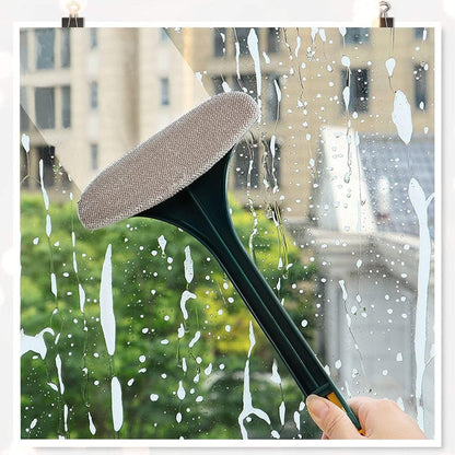 2-in-1 Mesh Cleaning Brush & Wiper with Extended Handle – Window Cleaner (1 Pc) Your Brand