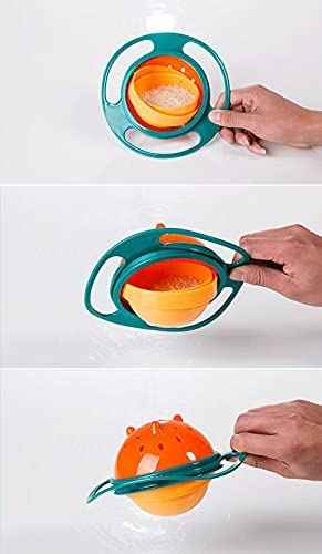 Portable Non Spill Feeding Toddler Gyro Bowl 360 Degree Rotating Dish