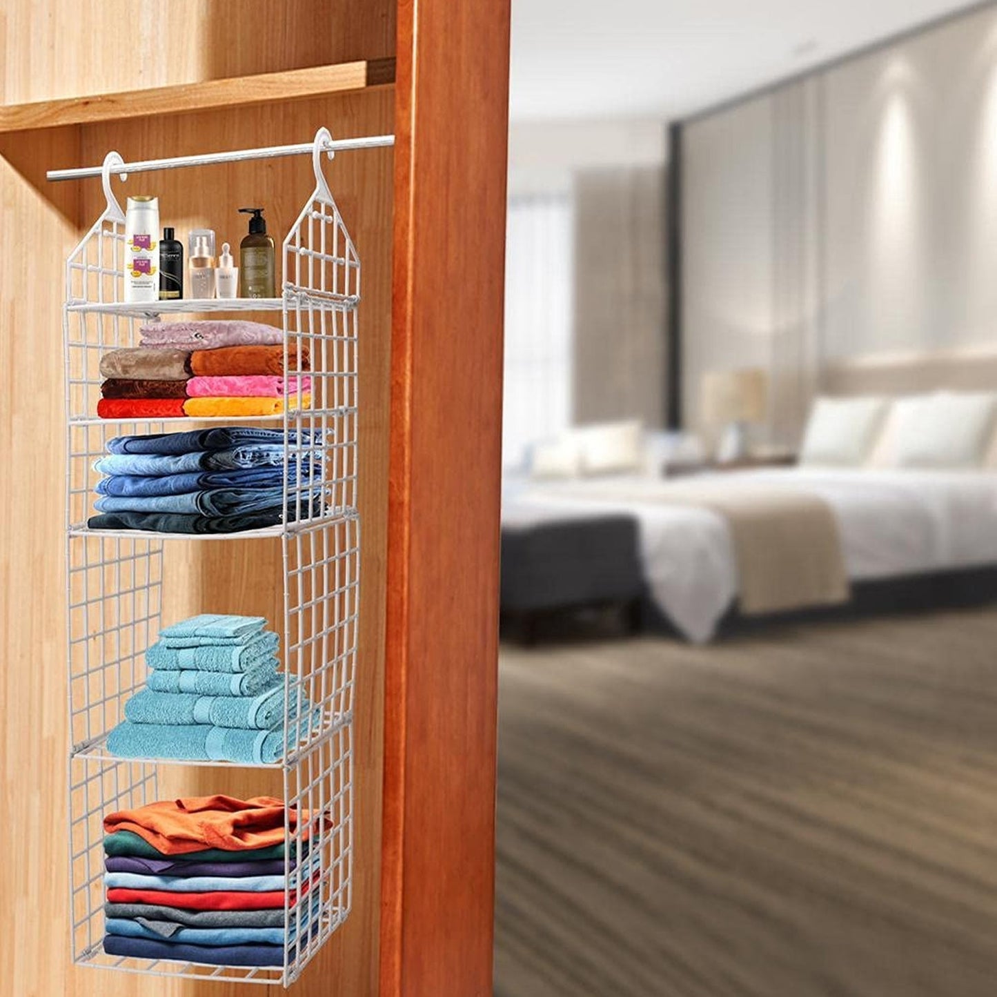 Multipurpose 5 Layer Folding Clothes Storage Racks||Closet for Students Wardrobe Shelves Socks, Scarf, t-Shirt, etc||Hanging Organizer Storage Holders & Racks Your Brand