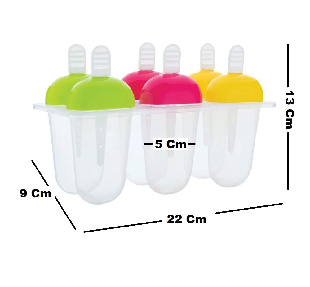 Multicolor Polypropylene Ice Mold Kulfi Maker 6Pcs