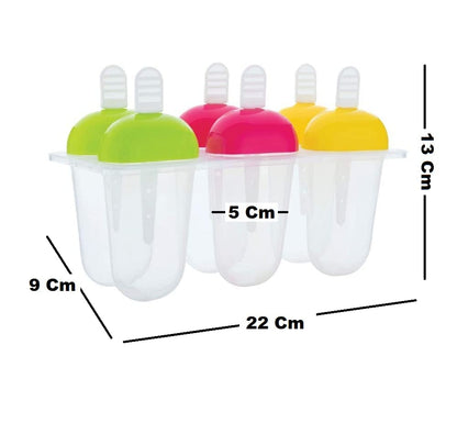 Multicolor Polypropylene Ice Mold Kulfi Maker 6Pcs