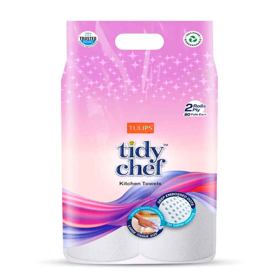 Tulips Tidy Chef Kitchen Towels – Pack of 2 Rolls