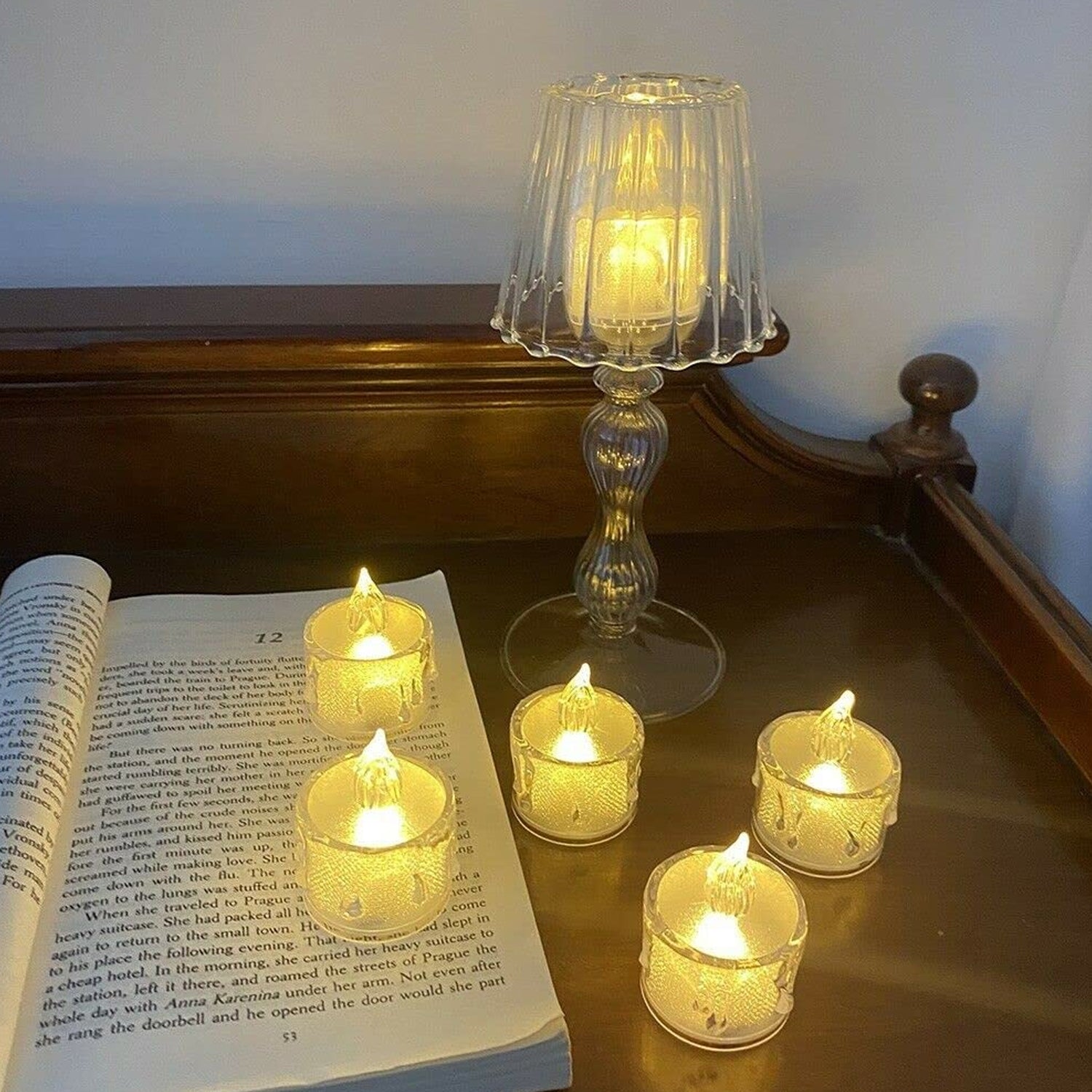 12 Pcs Flameless and Smokeless Decorative Acrylic Candles Transparent Led Tea Light Candle for Gifting, House, Diwali, Christmas, Festival, Events Decor Candles, Diwali Your Brand