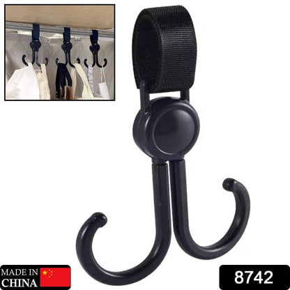 360° Rotating Multi-Purpose Baby Carriage Hook – For Strollers, Cars & More (1 Pc) Your Brand