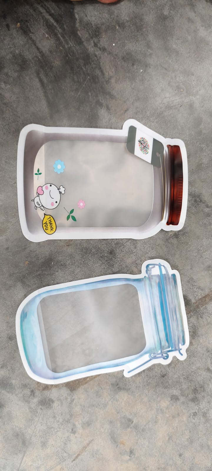 Plastic Transparent Big Jar Shaped Pouch With Zipper (1 Pc) Your Brand