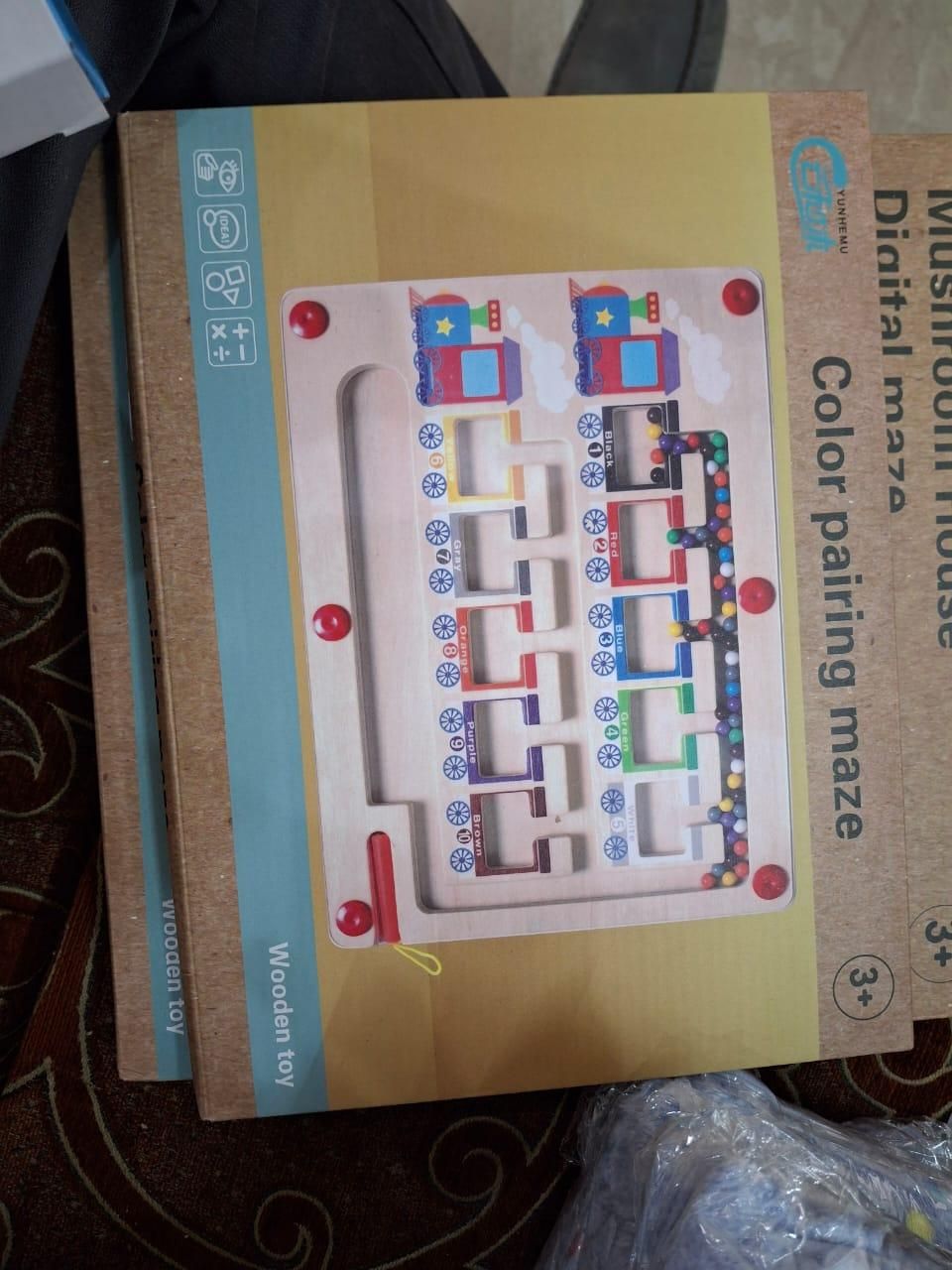 Magnetic Color & Number Maze Montessori Wooden Puzzle Game Board 8feb97-4