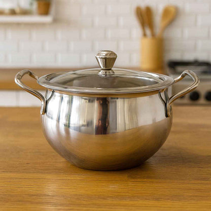 Madhuram Stainless Steel Coconut Handi with Lid – Size 1