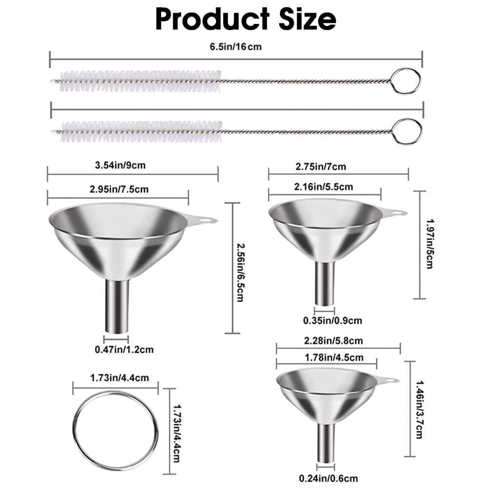 3 Pcs Funnel with Brush Set 8feb97-4