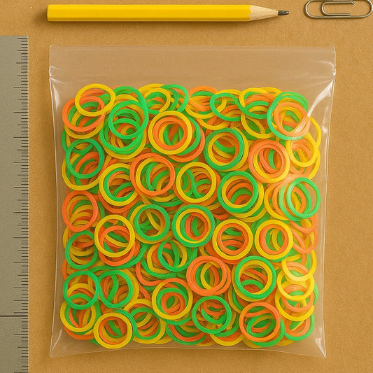 Rubber Band For Office/Home and Kitchen Accessories Item Products, Elastic Rubber Bands, Flexible Reusable Nylon Elastic Unbreakable, For Stationery, School  Multicolor (1 Inch, 50 GM), Hair accessories Your Brand