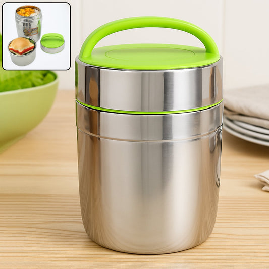 LEAK-PROOF THERMOS FLASK FOR HOT FOOD, WARM SOUP CUP, VACUUM INSULATED LUNCH BOX, FOOD BOX FOR THERMAL CONTAINER FOR FOOD STAINLESS STEEL (1.8 L) Your Brand