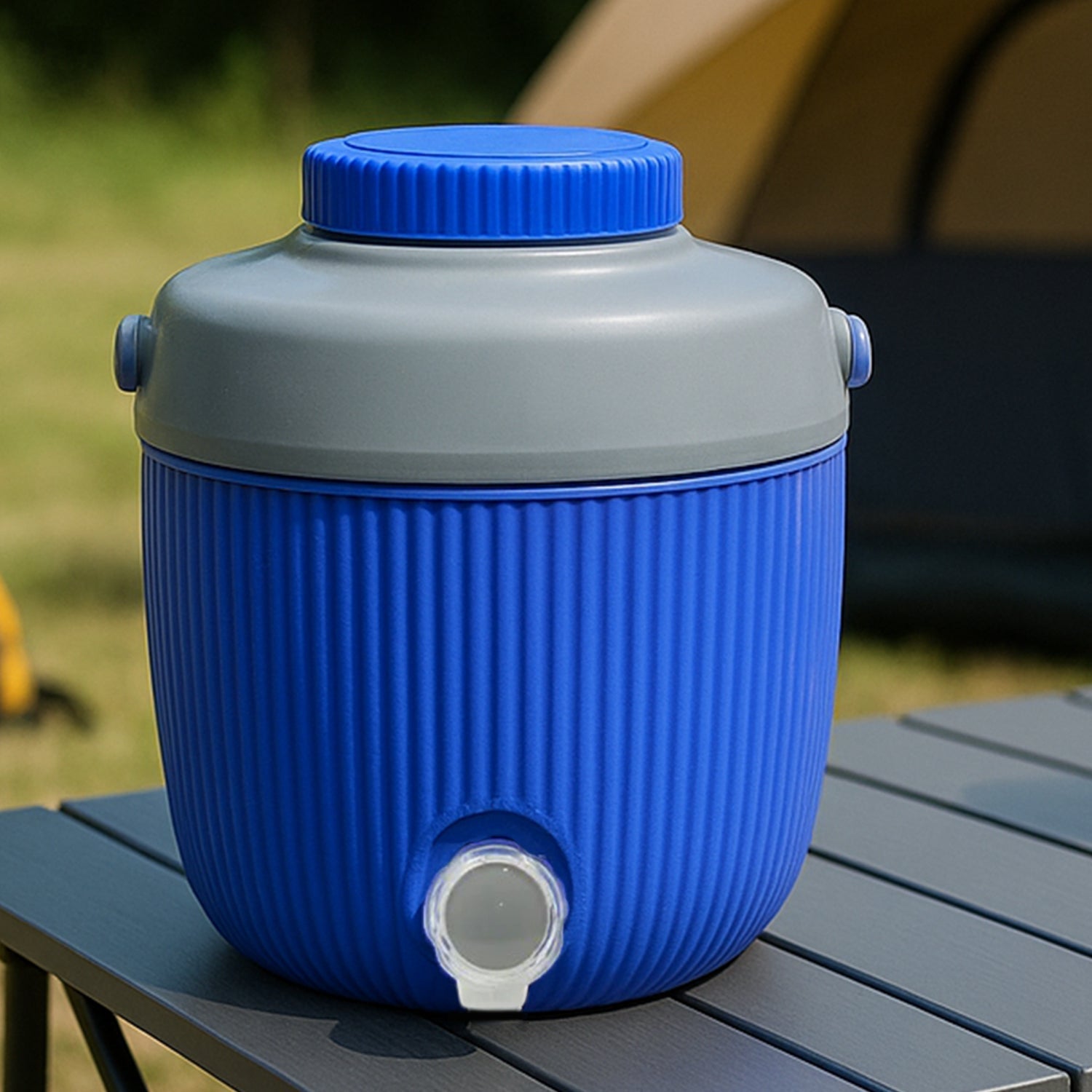 Insulated Water Jug, Insulated Plastic Water Jug with a Sturdy Handle, Water Jug Camper with Tap Plastic Insulated Water Storage Cool Water Storage for Home & Travelling (6000 ML) Your Brand