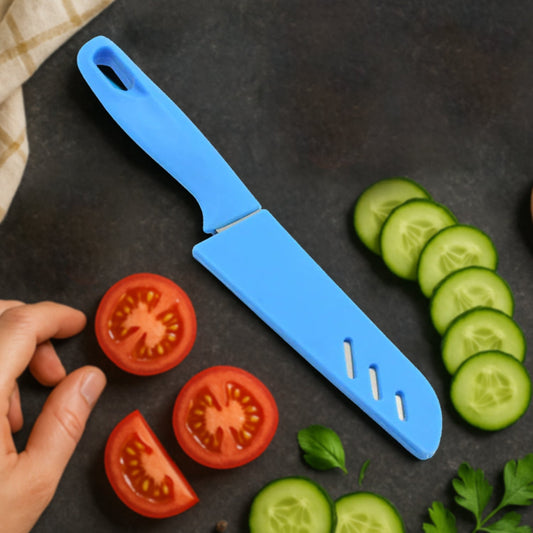 Stainless Steel Knife For Kitchen Use, Knife Set, Knife & Non-Slip Handle With Blade Cover Knife, Fruit, Vegetable,Knife Set (1 Pc) Your Brand