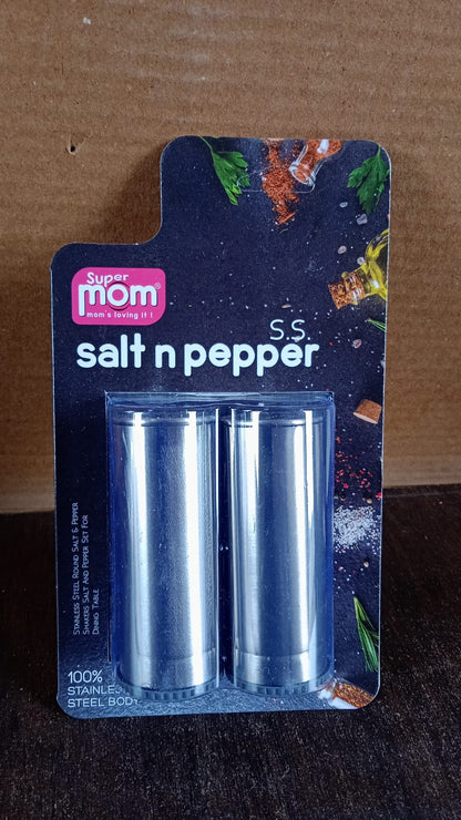 Supermom Stainless Steel Salt and Pepper Shaker Set (2 Pc) Your Brand