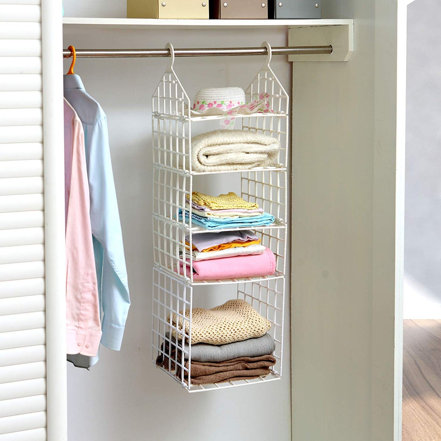 Multipurpose 5 Layer Folding Clothes Storage Racks||Closet for Students Wardrobe Shelves Socks, Scarf, t-Shirt, etc||Hanging Organizer Storage Holders & Racks Your Brand