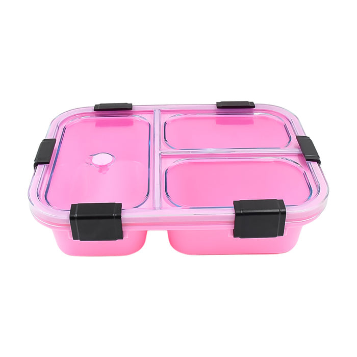 Customized Plastic 3 Compartment Insulated Lunch Box, Lunch Box (1 Pc) Your Brand