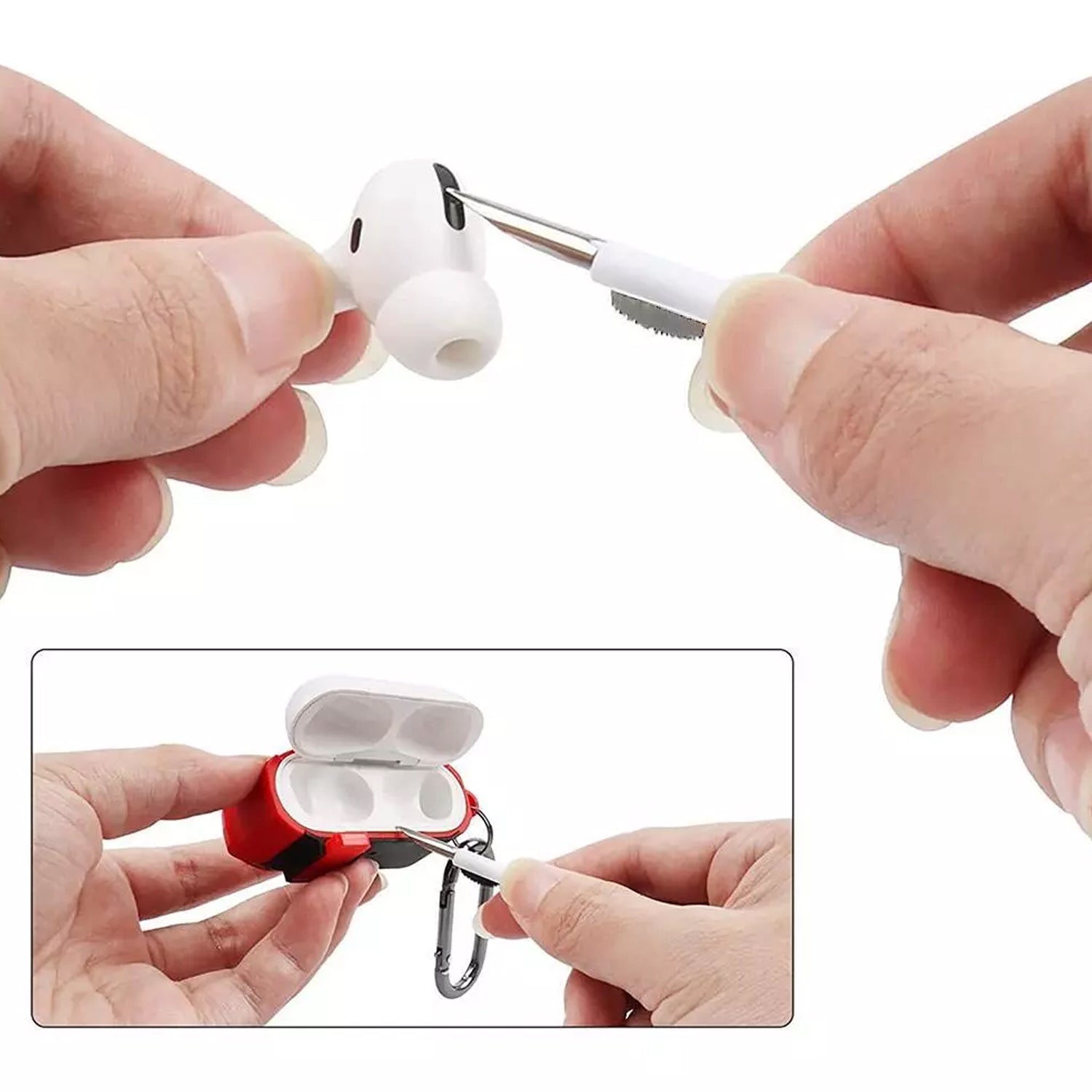 3 In 1 Earbuds Cleaning Pen For Cleaning Of Ear Buds And Ear Phones Easily Without Having Any Damage. Your Brand