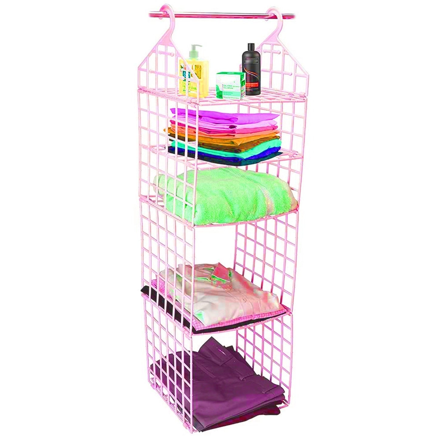 Multipurpose 5 Layer Folding Clothes Storage Racks||Closet for Students Wardrobe Shelves Socks, Scarf, t-Shirt, etc||Hanging Organizer Storage Holders & Racks Your Brand