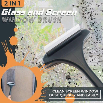 2-in-1 Mesh Cleaning Brush & Wiper with Extended Handle – Window Cleaner (1 Pc) Your Brand