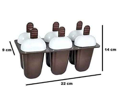 Plastic Ice Candy and Kulfi Maker Set with 6 Cups
