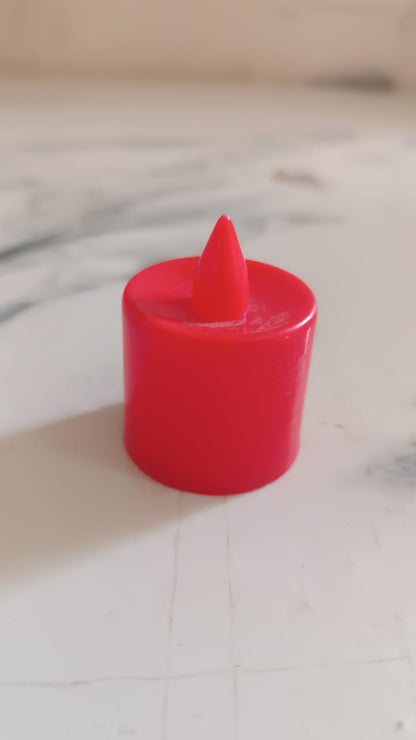 Electrical Candles Diya LED Tea Light, Diwali(1 Pc / Red) Your Brand
