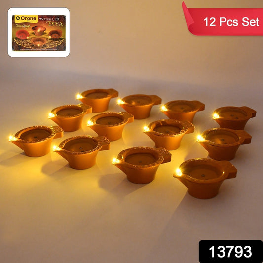 Flower Water Sensor Diyas for Diwali Decoration, Diwali (12 Pcs Set) Your Brand