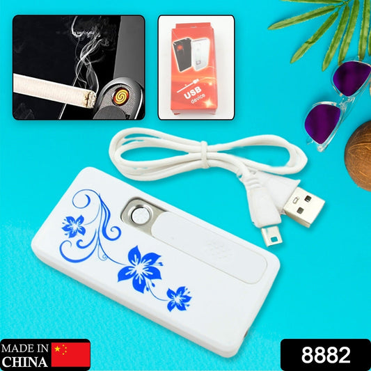 Stylish Electric USB Lighter for Men & Women, Regular Cigarettes Portable USB Rechargeable Flameless, Coil Slim Cigarette Lighter with Charging Cable, Windproof E lighter, Lighter for Smoking (1 Pc ) Your Brand