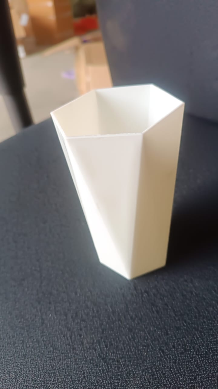 Modern Geometric Hexagon Plastic Flower Vase (1 Pc) Your Brand