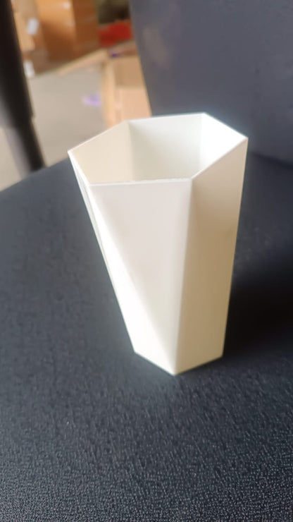 Modern Geometric Hexagon Plastic Flower Vase (1 Pc) Your Brand