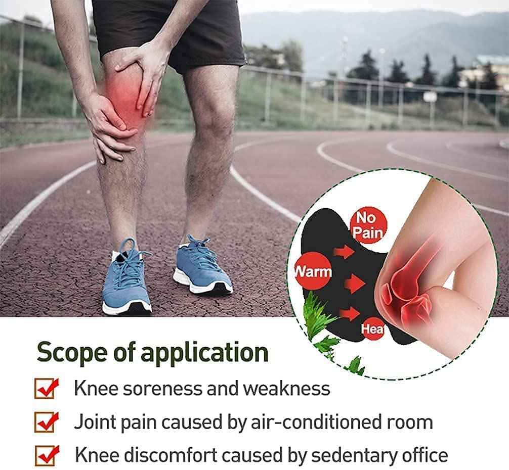 Natural Knee Pain Relief Patches - Heating Herbal Patches for Back, Neck, Shoulder, Joints - No Side Effect (Pack of 10)