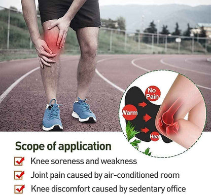 Natural Knee Pain Relief Patches - Heating Herbal Patches for Back, Neck, Shoulder, Joints - No Side Effect (Pack of 10)