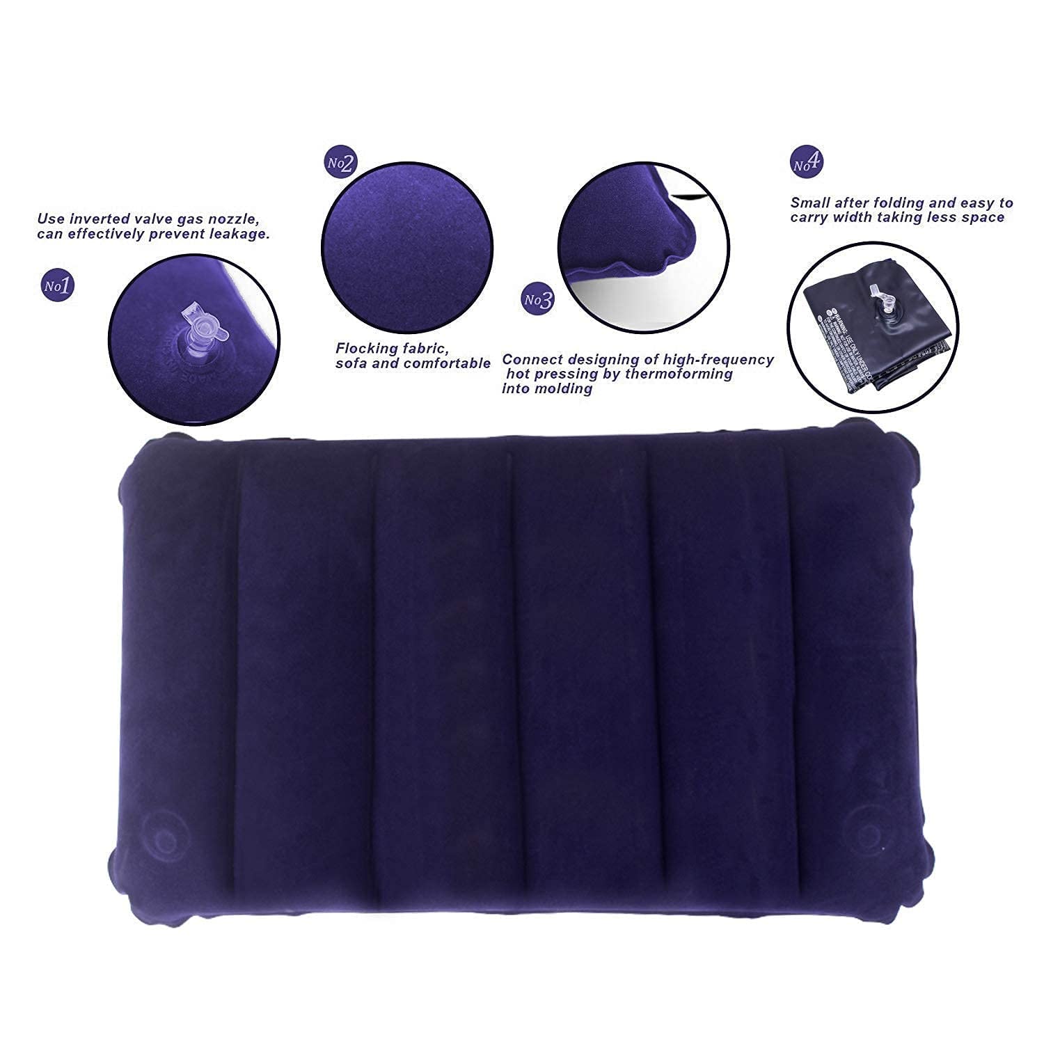 0510 Inflatable Travel Air Pillow - Comfortable Neck Support for Flights, Cars, and Camping