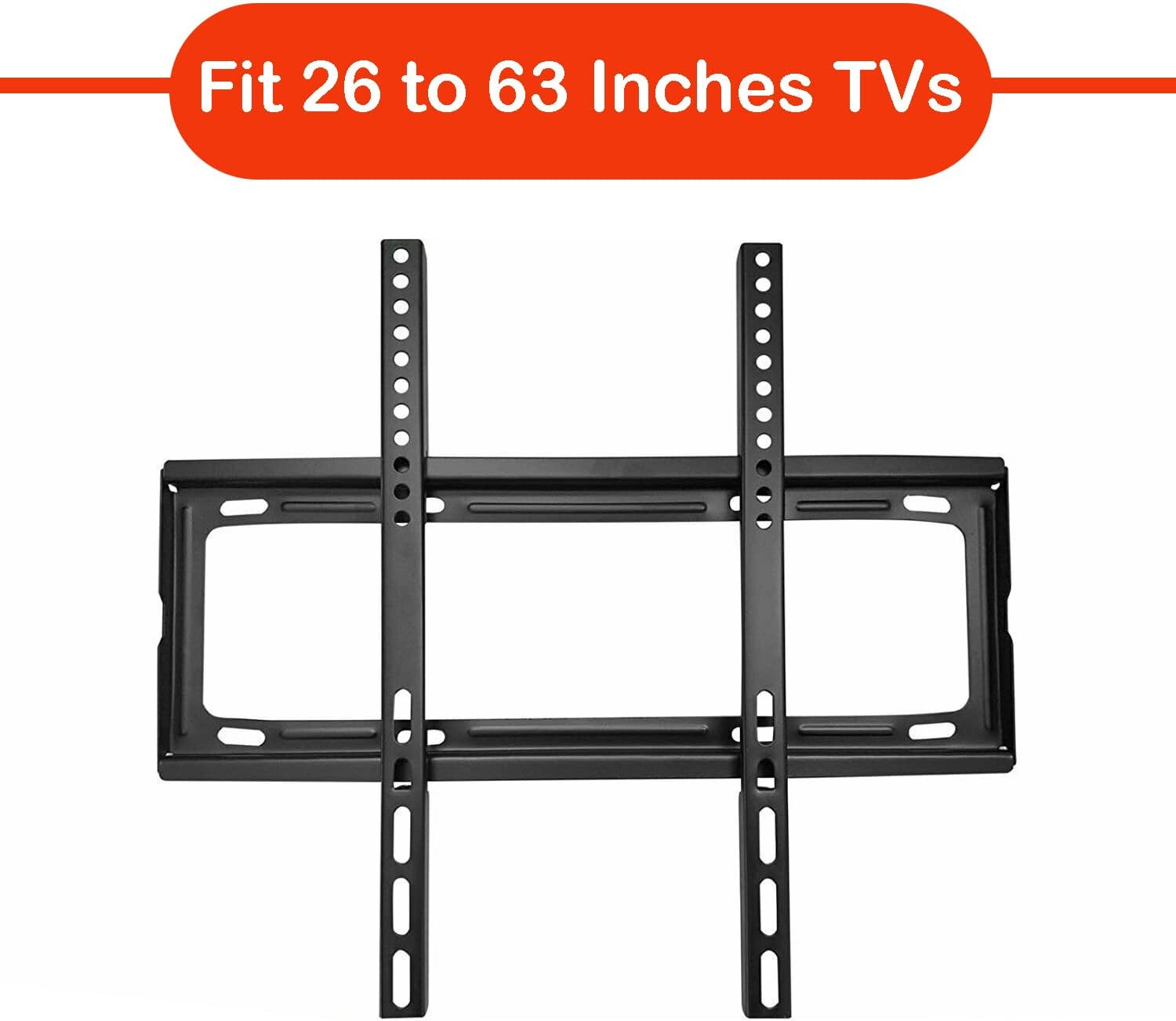 TV Wall Bracket Mount Slim Monitor Stand for 26 x 63, LCD LED 3D plasma Flat TVs Full Motion Heavy-Duty Wall Bracket, Sturdy and Strong Flat Screen Design TV Wall Mount (46cmx20cm) Your Brand
