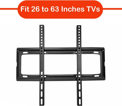 TV Wall Bracket Mount Slim Monitor Stand for 26 x 63, LCD LED 3D plasma Flat TVs Full Motion Heavy-Duty Wall Bracket, Sturdy and Strong Flat Screen Design TV Wall Mount (46cmx20cm) Your Brand