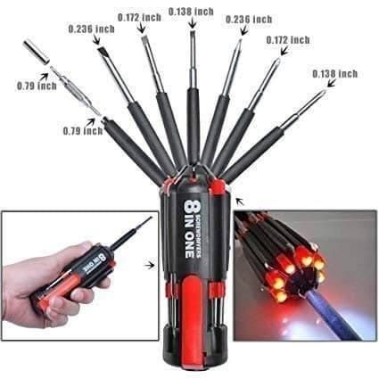 Screwdriver- 8 in 1 Screwdriver Interchangeable Bits Tool Set 8feb97-4