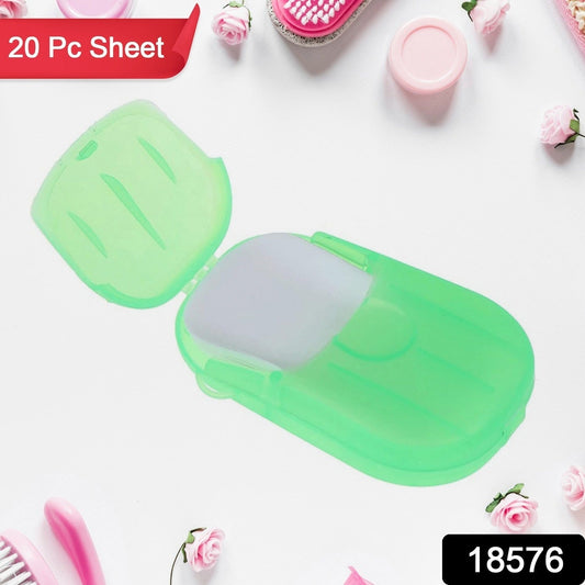 Travel Paper Soap Sheet with Mini Box (20 Sheets in a Pack Approx / Mix Color) Your Brand