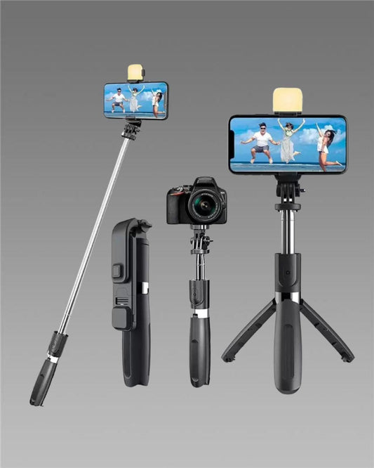 Extendable Flash 3-in-1 Selfie Stick Tripod with Bluetooth Remote THE GIR FARMER