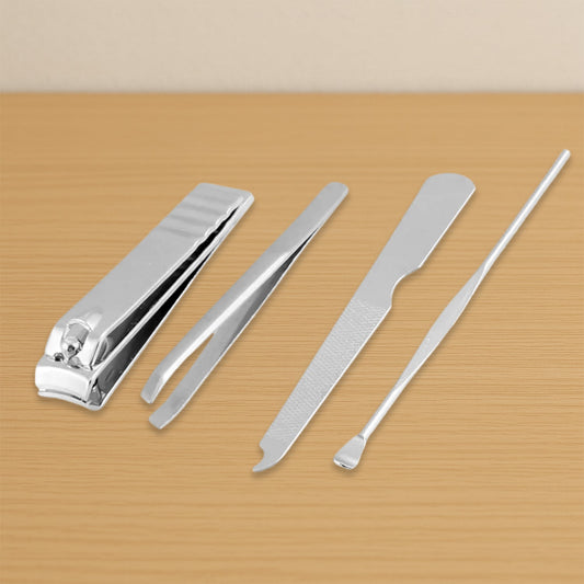 4-in-1 Nail Clipper Kit: Stainless Steel Tools, Manicure Set (Travel Case) Your Brand