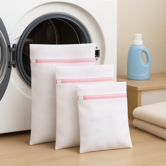 Reusable and Durable Zip Mesh Laundry Bag 3 Different Size (3 Pcs Set) Your Brand