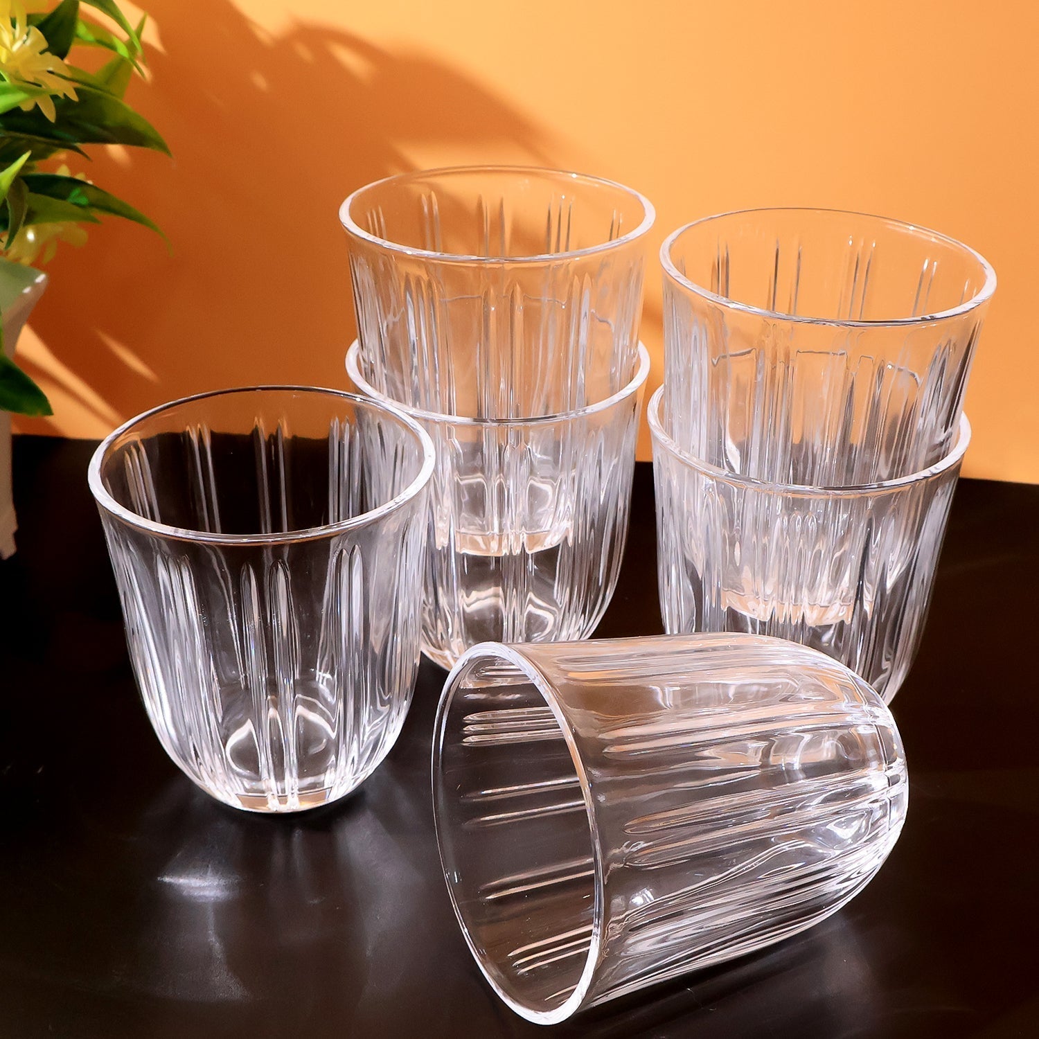 Premium Transparent Glass Tumbler Set (256ML / 6 Pc) Your Brand