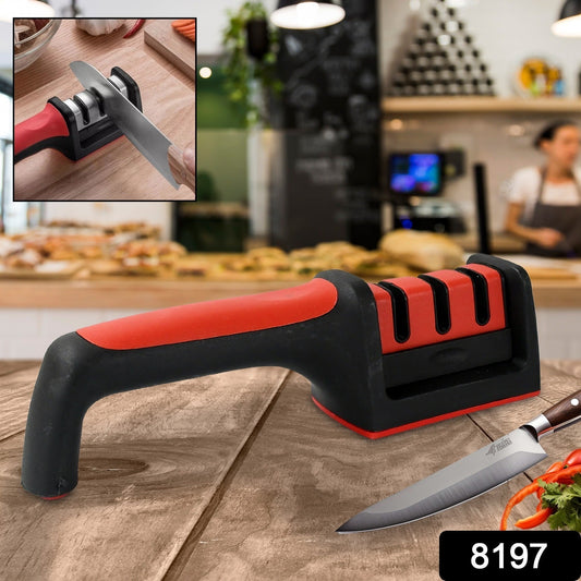 Manual Knife Sharpener 3 Stage Sharpening Tool for Ceramic Knife and Steel Knives (1 Pc) Your Brand