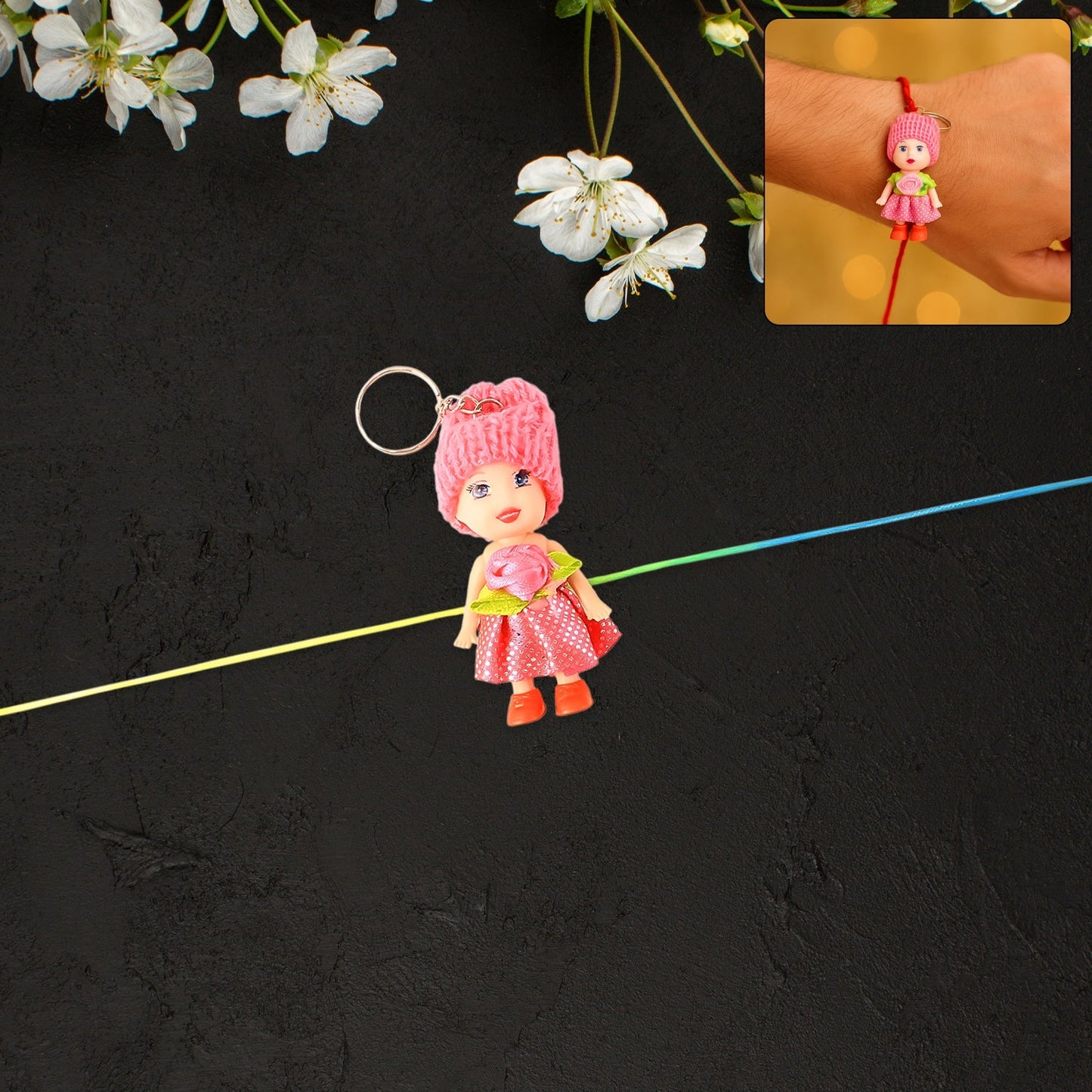 2-in-1 Kids Doll Rakhi cum Keychain – Stylish Soft Toy Rakhi for Raksha Bandhan & Daily Use as Bag or Key Ring (Mix Design) Your Brand