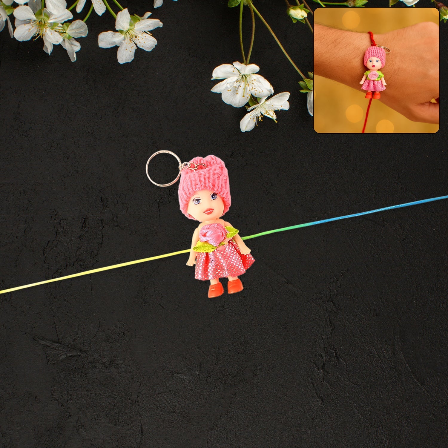 2-in-1 Kids Doll Rakhi cum Keychain – Stylish Soft Toy Rakhi for Raksha Bandhan & Daily Use as Bag or Key Ring (Mix Design) Your Brand