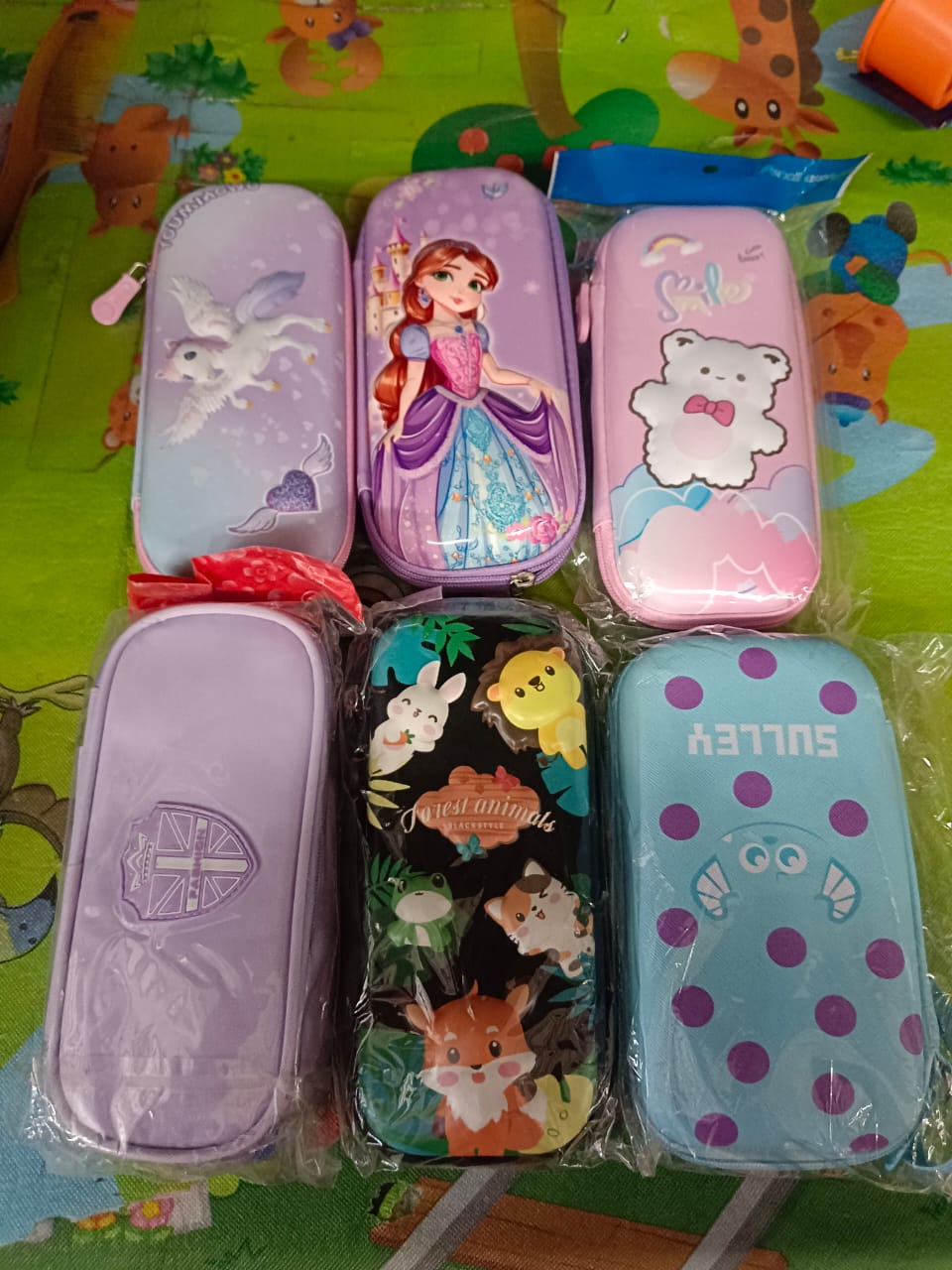 3D Cartoon Zipper Compass Box, Pencil Box (1 Pc / Mix Design) Your Brand