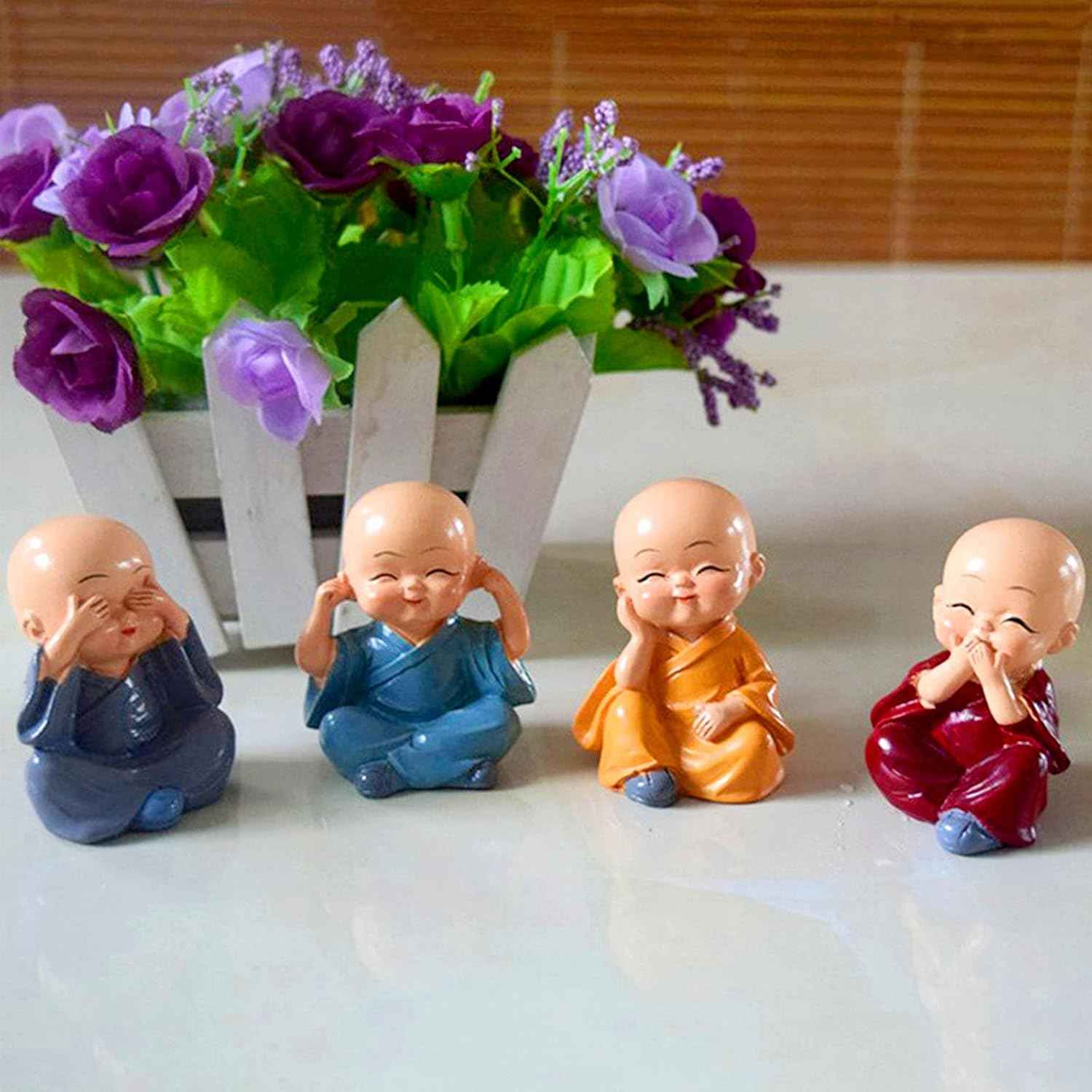Baby Monk Buddha Statue - Pack Of 4pc