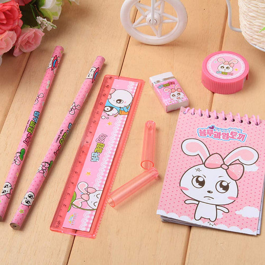 8 in1 Mix Stationery Gift Set for Kids, Stationary Set Including Pencil Ruler Rubber Pencil Sharpener, Pencil Cover, School, Office Product Gift Your Brand